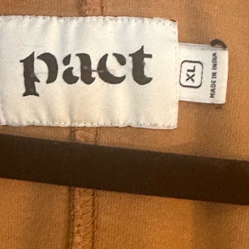 Pact The Frame Organic V-Neck Sleeveless Side Slit Lightweight Tan MIDI Dress,XL - Picture 4 of 9